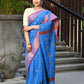 Beatitude Blue Cotton Banarasi Saree | Swadesiicart