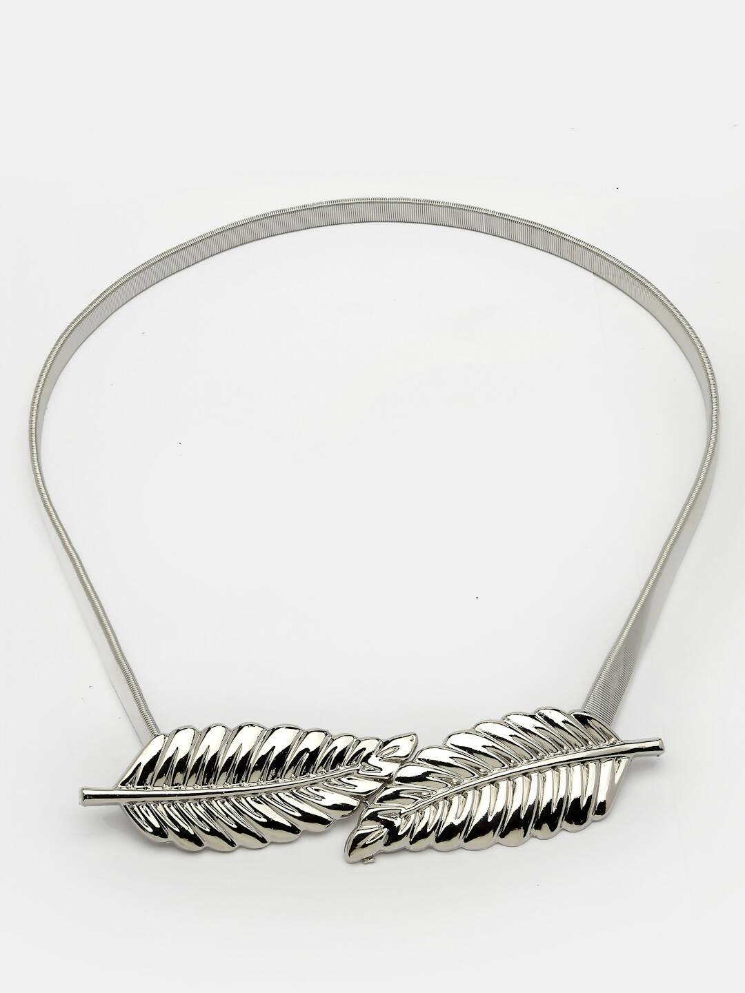 NVR Women Circular Silver Plated Stretchable Metal Belt | Swadesiicart