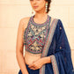 Blue Faux Georgette embroidery workL ehenga Choli with Dupatta - Dhvani
