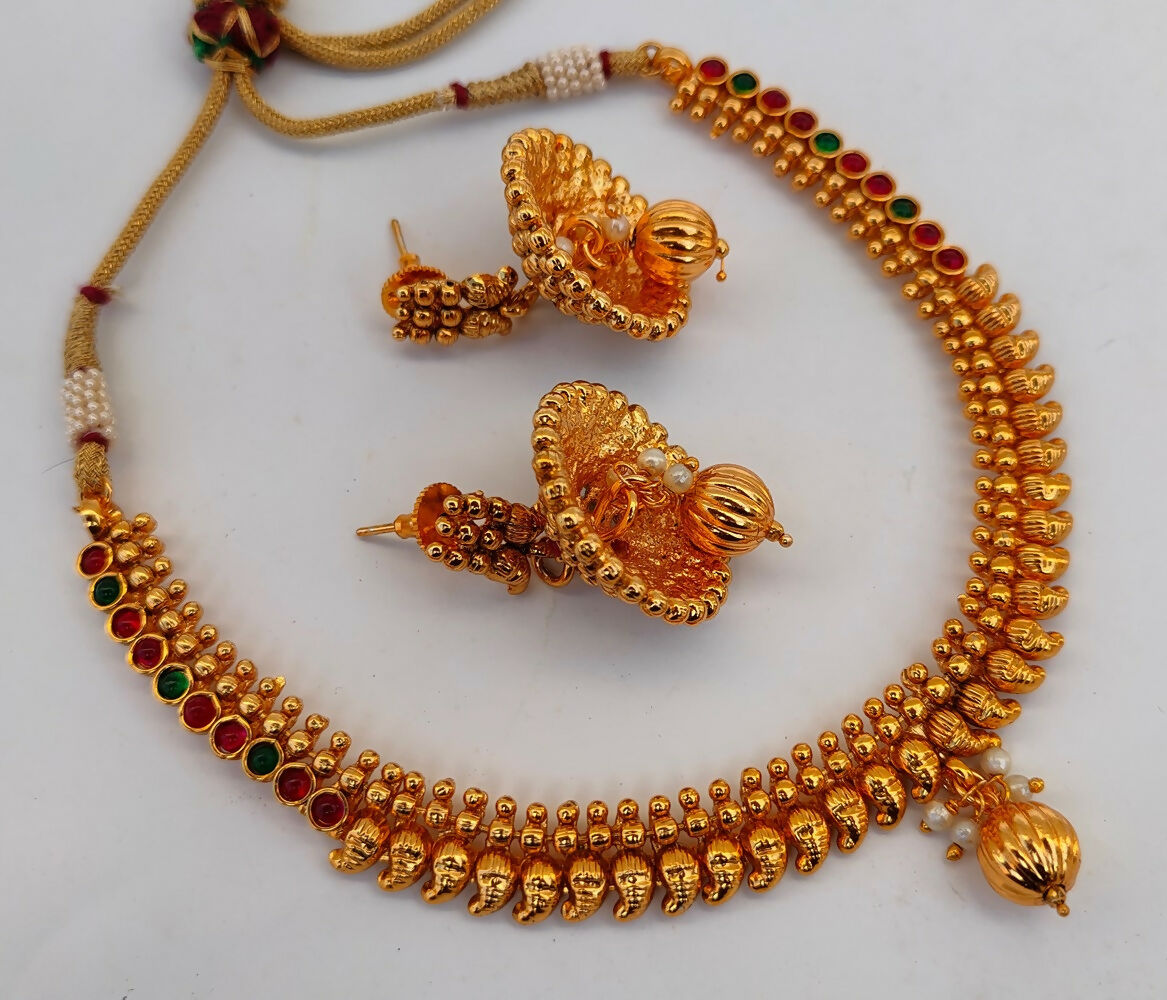 Multicolor Kemp Mango Necklace Set - Swadesiicart