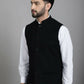 Even Apparels Nehru Jacket With Welt Pockets - Black | Swadesiicart