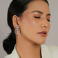 Stone kundan earrings (white) - Ruby Raang - Swadesiicart