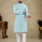 Anaita Light_Blue Lucknowi Work Silk Straight Kurta