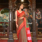 Very Much Indian Handloom Cotton Viscose Ilkal Saree Dual Tone Red Green | Swadesiicart