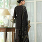 Juniper Black Georgette Festive Floral Print Straight Tunic-Sharara For Women | Swadesiicart