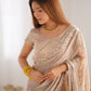 Vamsee Mumtaz Cream Crunchy Crush Saree - Swadesiicart