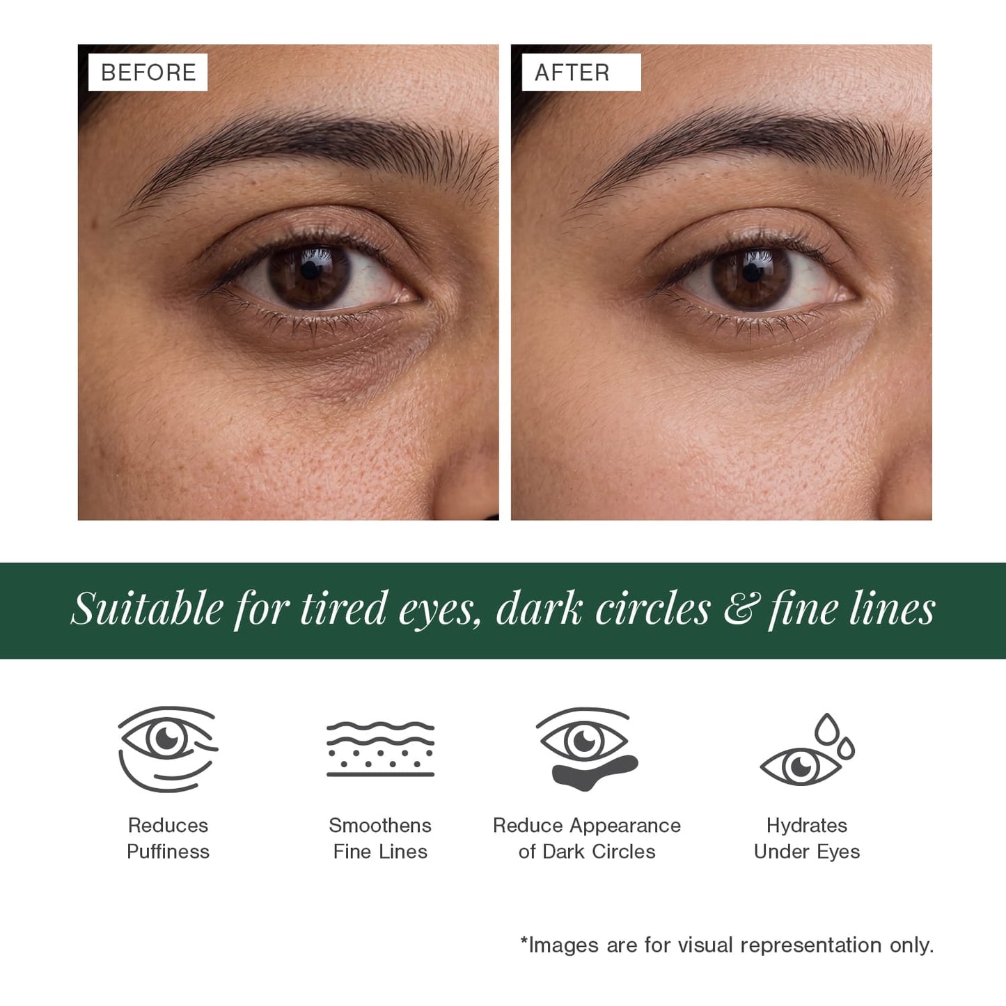 Organic Under Eye Repair Cream Fortified with Damask Rose + Coffee