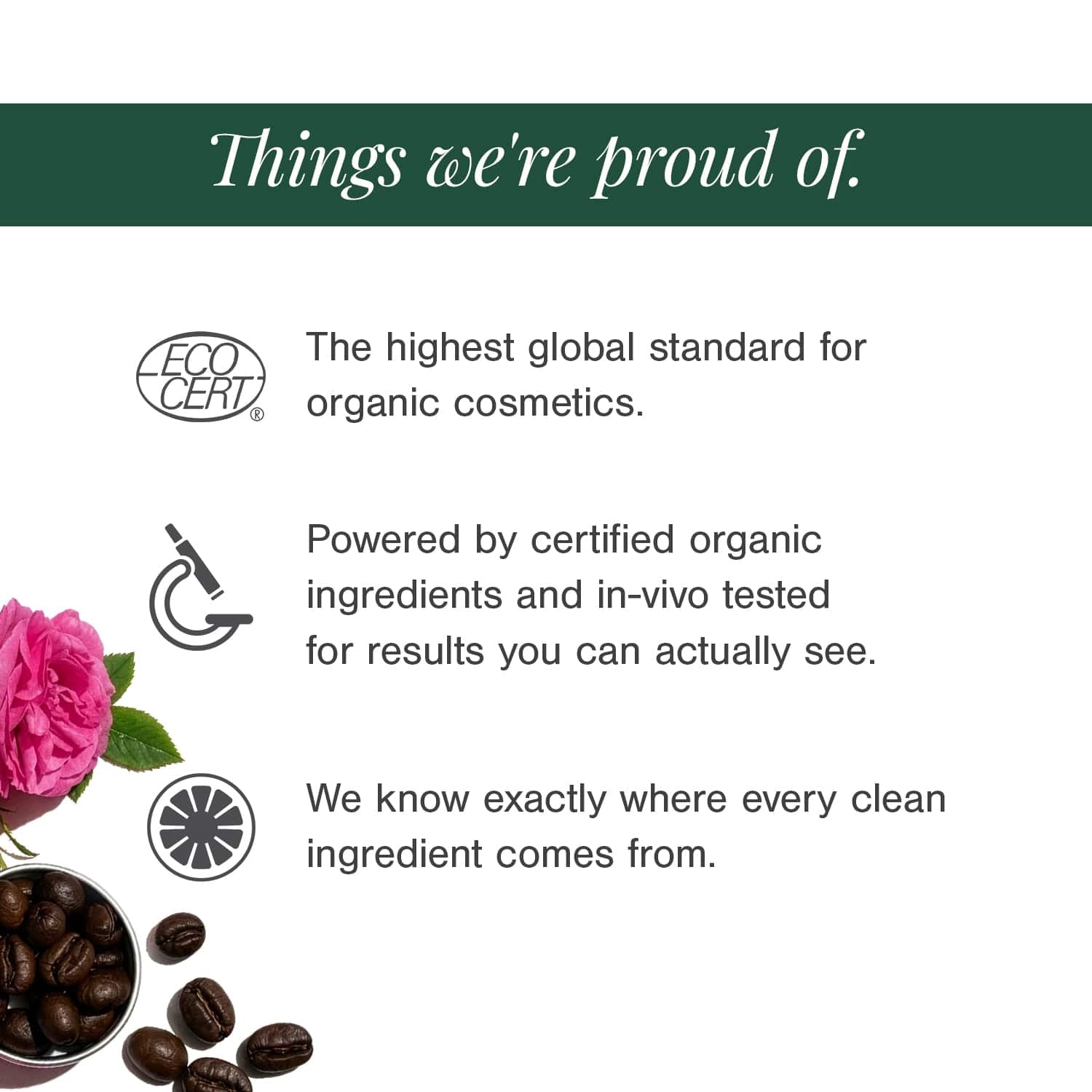 Organic Under Eye Repair Cream Fortified with Damask Rose + Coffee