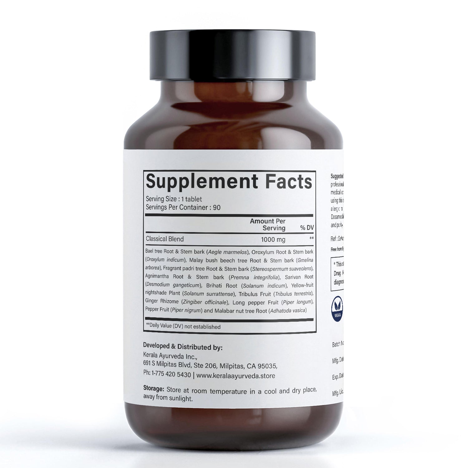 Dasamoolakatuthrayam Kwath - Supports Respiratory Comfort (90 Tablets)