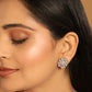 Nuyug Silver Blossom Diamond Studs | Swadesiicart