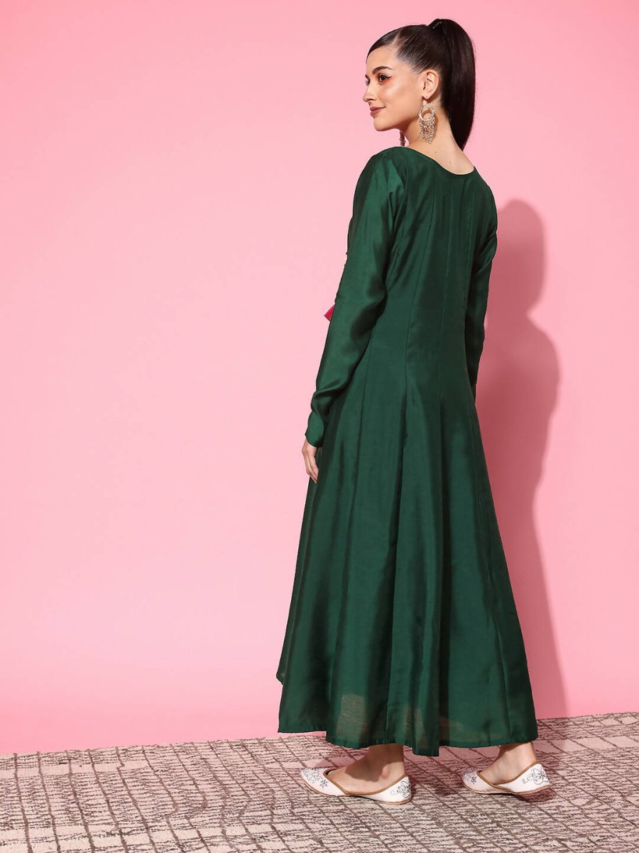 Ahalyaa Women's Traditional wear Ethnic Dress - Green | Swadesiicart