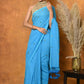 Very Much Indian Pure Mul Cotton Handloom Saree - Sky Blue | Swadesiicart