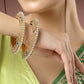 NVR Women's Set of 2 Gold-Polished Kundan Traditional Bangles - Swadesiicart