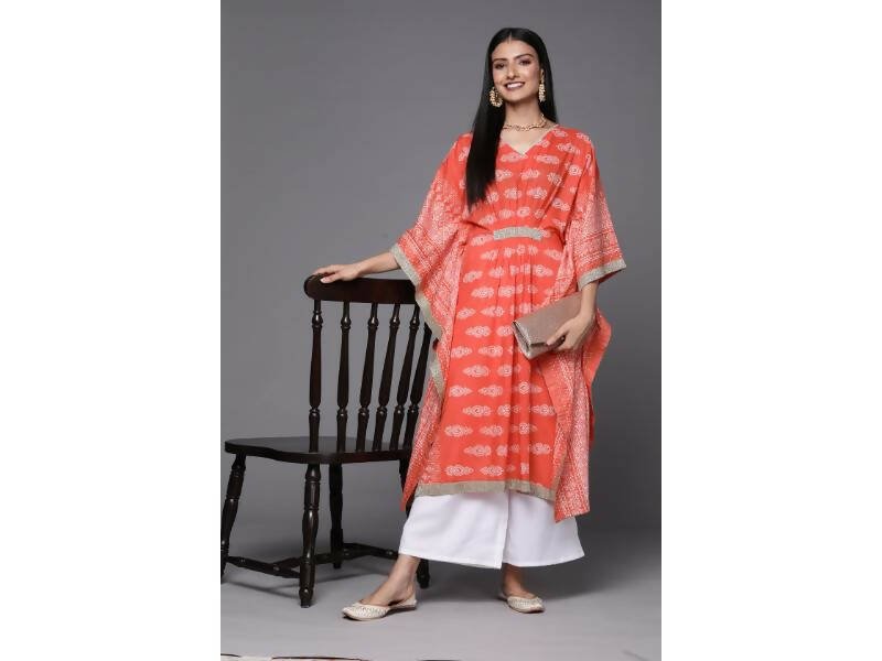 Ahalyaa Women's Traditional wear Kurta Set - Rust | Swadesiicart