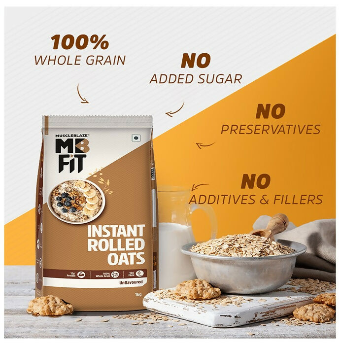 MuscleBlaze Instant Wholegrain Rolled Oats - Swadesiicart