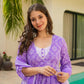 Aayaa Designer Printed Muslin Suit - Purple