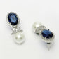 NVR Women's Silver-Plated Blue American Diamond Studded Handcrafted Jewellery Set - Swadesiicart