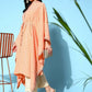 Ahalyaa Women's Peach Crepe Printed Kaftan Kurta | Swadesiicart