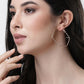 NVR Women Gold-Toned Geometric Hoop Earrings | Swadesiicart