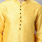 Even Apparels Yellow Pure Cotton Men's Kurta With Band Collar (SLK1187) | Swadesiicart