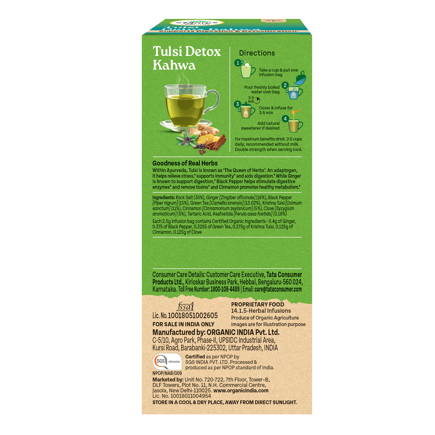 Tulsi Green Tea Lemon Ginger & Detox Kahwa Combo