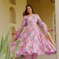 Aayaa Multi Cotton Silk Designer Full Flaired Printed Kurta Set with Dupatta