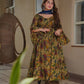 Aayaa Multi Cotton Silk Designer Full Flaired Printed Kurta Set with Dupatta