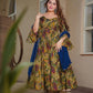 Aayaa Multi Cotton Silk Designer Full Flaired Printed Kurta Set with Dupatta