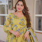 Aayaa Multi Cotton Silk Designer Full Flaired Printed Kurta Set with Dupatta