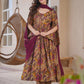 Aayaa Multi Cotton Silk Designer Full Flaired Printed Kurta Set with Dupatta