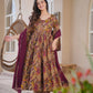 Aayaa Multi Cotton Silk Designer Full Flaired Printed Kurta Set with Dupatta