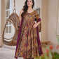 Aayaa Multi Cotton Silk Designer Full Flaired Printed Kurta Set with Dupatta