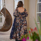 Aayaa Multi Cotton Silk Designer Full Flaired Printed Kurta Set with Dupatta