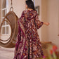 Aayaa Multi Cotton Silk Designer Full Flaired Printed Kurta Set with Dupatta