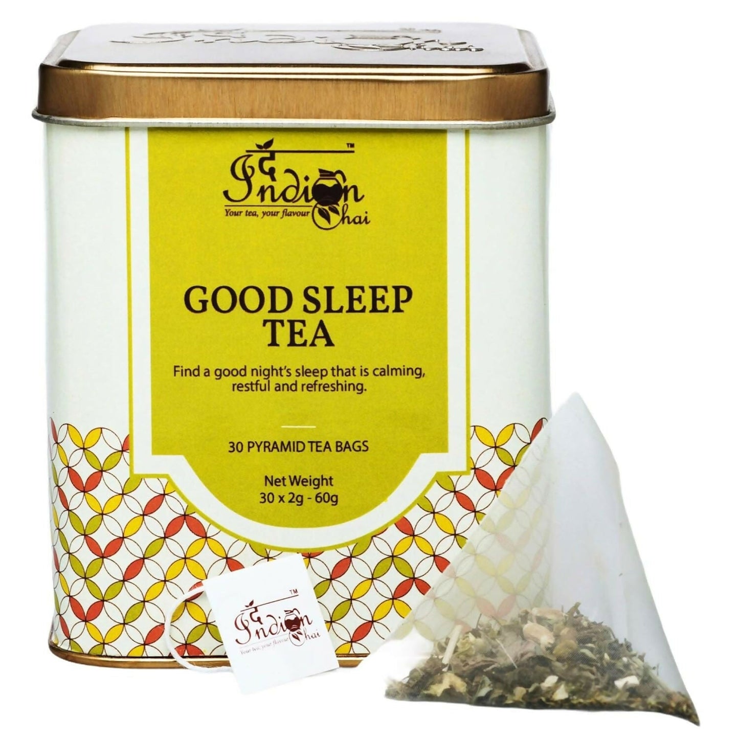 The Indian Chai - Good Sleep Tea 30 Pyramid Tea Bags | Swadesiicart