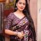 Maroon Silk Blend Ethnic Motifs Saree with Unstitched Blouse - Hiral Fashion | Swadesiicart
