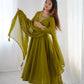 Joban Fashion Mehndi Kurta Set Georgette Sequence Embroidery Work - Swadesiicart