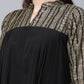 Ahalyaa Womens Black Crepe Rubber Print Cowl Style Kurta | Swadesiicart