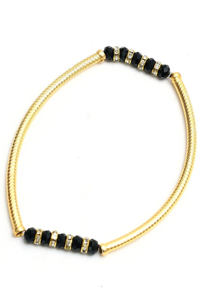 Mominos Fashion Kamal Johar Gold-Polished Beads Anklets | Swadesiicart