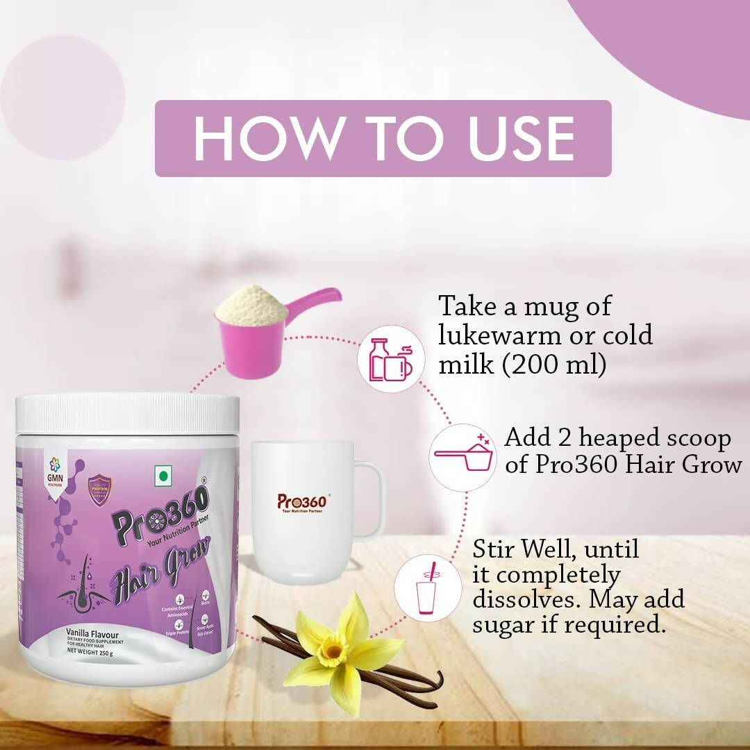 Pro360 Hair Grow Protein Powder for Healthy Hair Growth | Swadesiicart