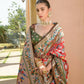 Vishnu Weaves Women's Red Paithani Silk Zari Woven Saree with Unstitched Blouse - Swadesiicart