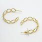 NVR Women Gold-Polished Contemporary Half Hoop Earrings - Swadesiicart