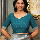 Astita Banarasi Silk Sea Green Saree | Swadesiicart
