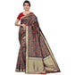 Vamika Banarasi Jaquard Black Weaving Saree (Banarasi 20) | Swadesiicart