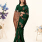 Vedant Vastram Litchi Silk Designer Banarasi Saree - Bottle Green | Swadesiicart