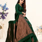 Vedant Vastram Litchi Silk Designer Banarasi Saree - Bottle Green | Swadesiicart