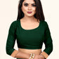 Vedant Vastram Litchi Silk Designer Banarasi Saree - Bottle Green | Swadesiicart