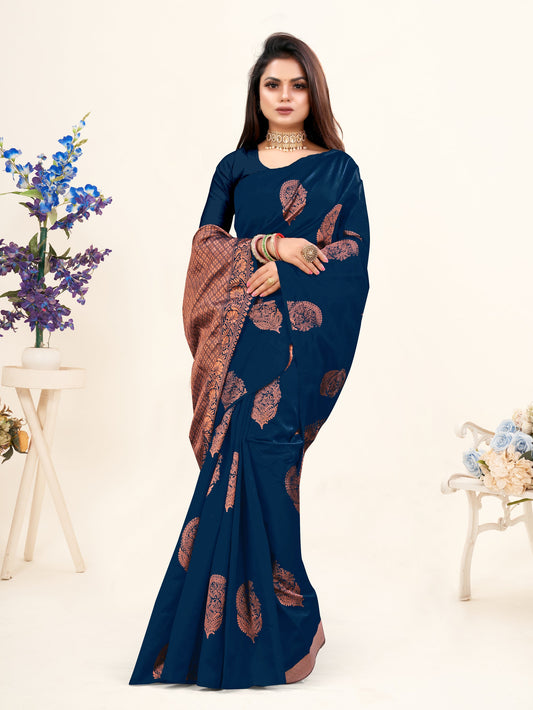 Vedant Vastram Litchi Silk Designer Banarasi Saree - Morpich Morpich | Swadesiicart