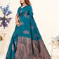 Vedant Vastram Litchi Silk Designer Banarasi Saree - Rama | Swadesiicart
