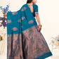 Vedant Vastram Litchi Silk Designer Banarasi Saree - Rama | Swadesiicart